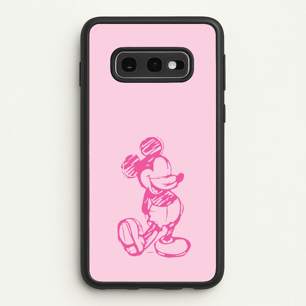 Sketched Mouse Outline Pink  - Disney Phone Case for Galaxy S10e