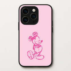 Sketched Mouse Outline Pink  - Disney Phone Case for iPhone 14 Pro Max