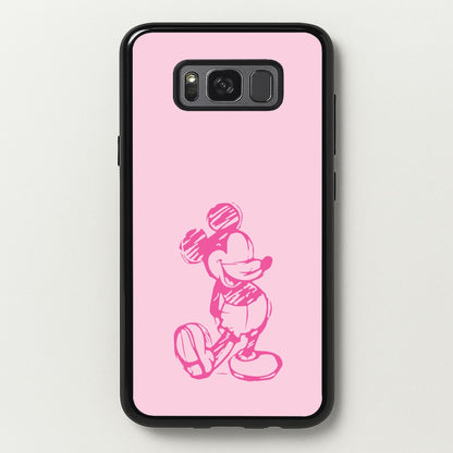 Sketched Mouse Outline Pink  - Disney Phone Case for Galaxy S8 Plus