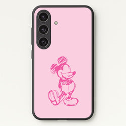 Sketched Mouse Outline Pink  - Disney Phone Case for Galaxy S24