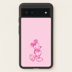 Sketched Mouse Outline Pink  - Disney Phone Case for Google Pixel 6a