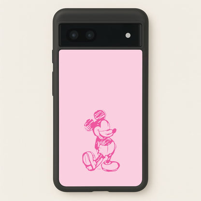 Sketched Mouse Outline Pink  - Disney Phone Case for Google Pixel 6a