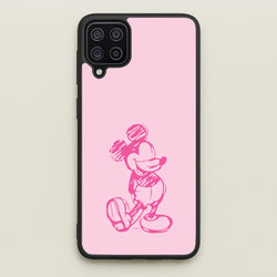 Sketched Mouse Outline Pink  - Disney Phone Case for Galaxy A12