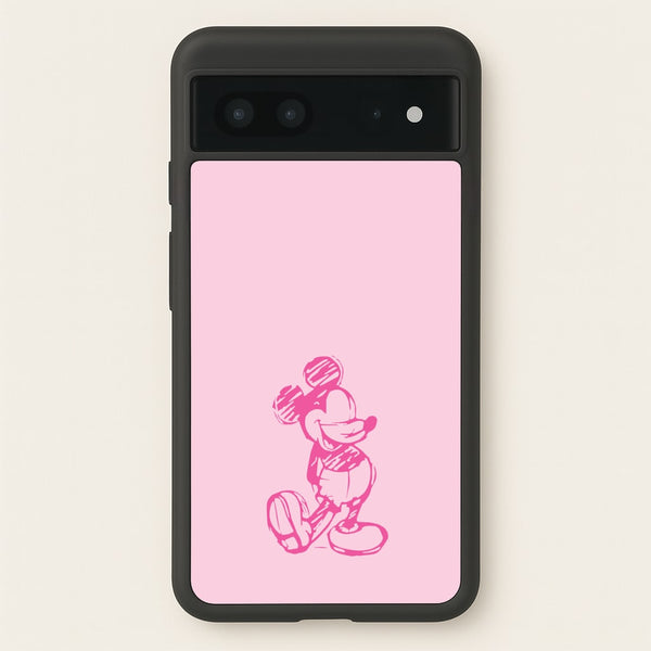 Sketched Mouse Outline Pink  - Disney Phone Case for Google Pixel 7