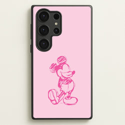 Sketched Mouse Outline Pink  - Disney Phone Case for Galaxy S25 Ultra
