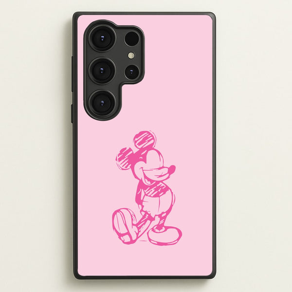 Sketched Mouse Outline Pink  - Disney Phone Case for Galaxy S25 Ultra