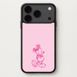 Sketched Mouse Outline Pink Phone Case for iPhone 17 Pro Max