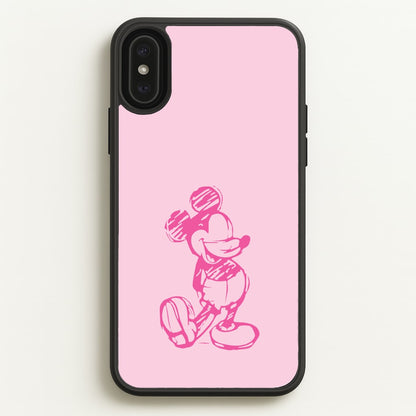 Sketched Mouse Outline Pink  - Disney Phone Case for iPhone XS Max
