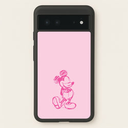 Sketched Mouse Outline Pink  - Disney Phone Case for Google Pixel 6