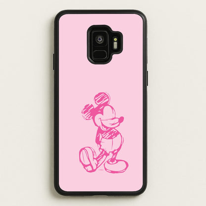 Sketched Mouse Outline Pink  - Disney Phone Case for Galaxy S9