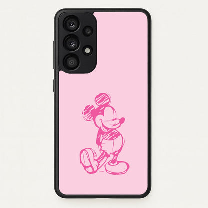 Sketched Mouse Outline Pink  - Disney Phone Case for Galaxy A33
