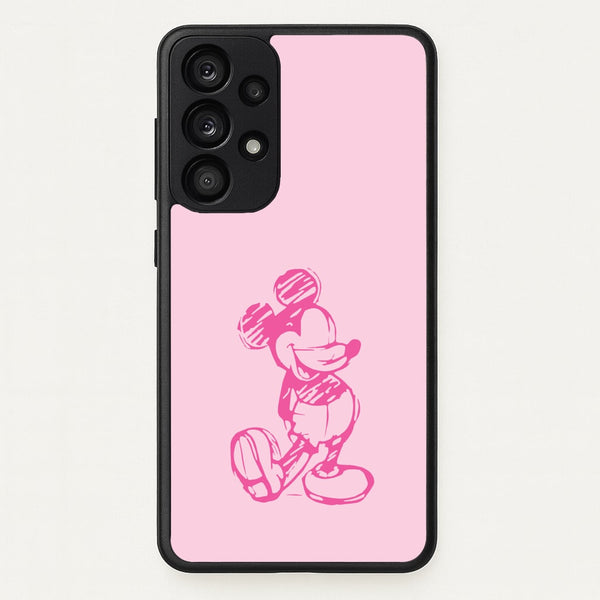 Sketched Mouse Outline Pink  - Disney Phone Case for Galaxy A33