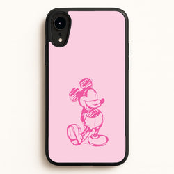 Sketched Mouse Outline Pink  - Disney Phone Case for iPhone XR