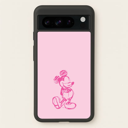 Sketched Mouse Outline Pink  - Disney Phone Case for Google Pixel 8 Pro