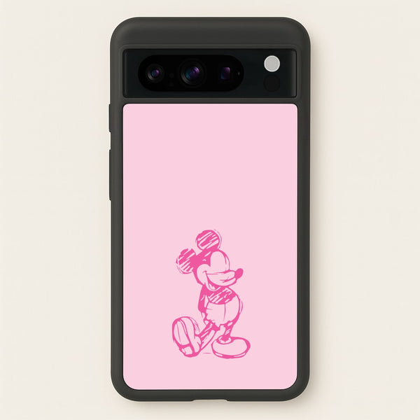 Sketched Mouse Outline Pink  - Disney Phone Case for Google Pixel 8 Pro