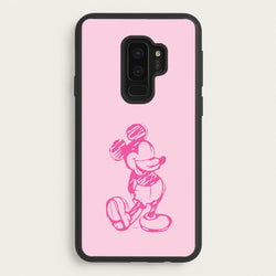 Sketched Mouse Outline Pink  - Disney Phone Case for Galaxy S9 Plus