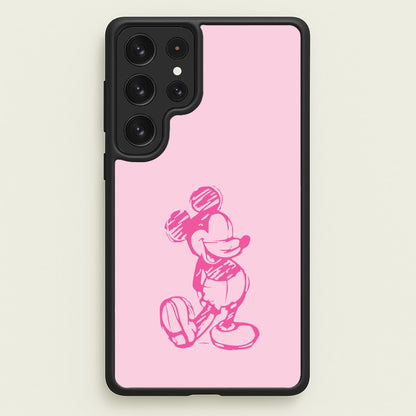 Sketched Mouse Outline Pink  - Disney Phone Case for Galaxy S23 Ultra