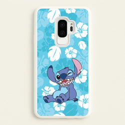 Cute Blue Alien Floral Pattern  - Stitch Phone Case for Galaxy S9 Plus