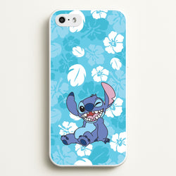 Cute Blue Alien Floral Pattern  - Stitch Phone Case for iPhone 5 / 5s / SE 2016