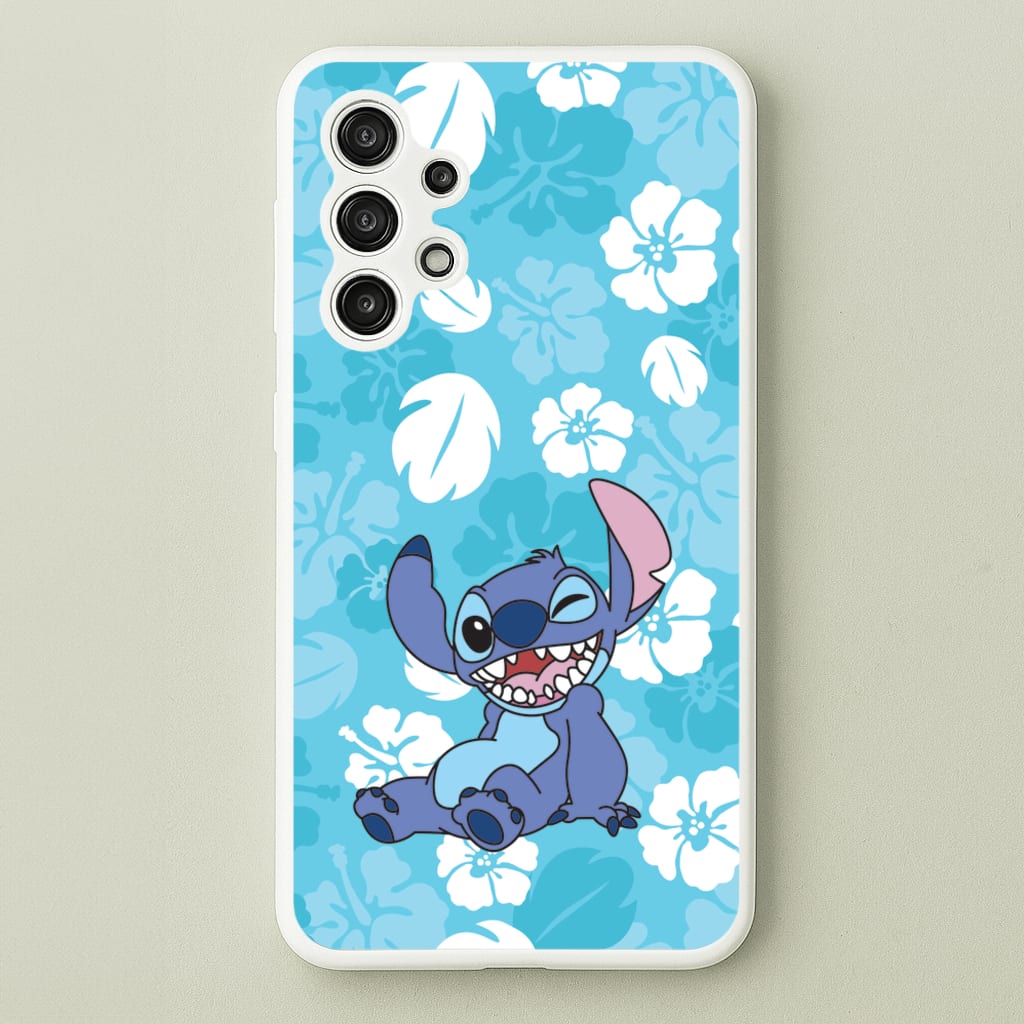 Cute Blue Alien Floral Pattern  - Stitch Phone Case for Galaxy A13