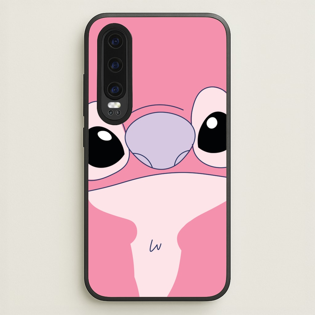 Cute Pink Alien Face  - Stitch Phone Case for Huawei P30