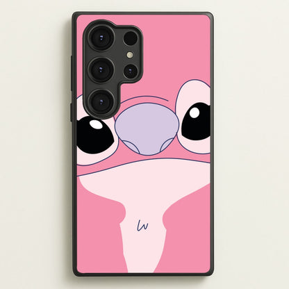 Cute Pink Alien Face  - Stitch Phone Case for Galaxy S25 Ultra