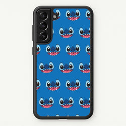 Blue Alien Face Pattern  - Stitch Phone Case for Galaxy S22 Plus