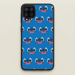 Blue Alien Face Pattern  - Stitch Phone Case for Galaxy A12