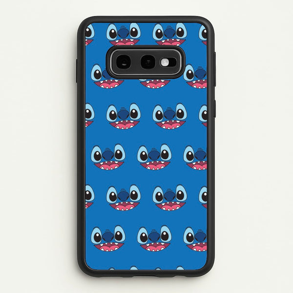 Blue Alien Face Pattern  - Stitch Phone Case for Galaxy S10e