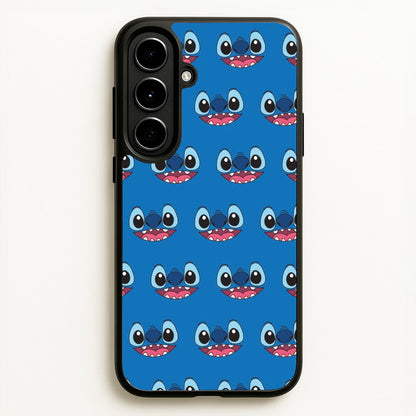 Blue Alien Face Pattern  - Stitch Phone Case for Galaxy A56