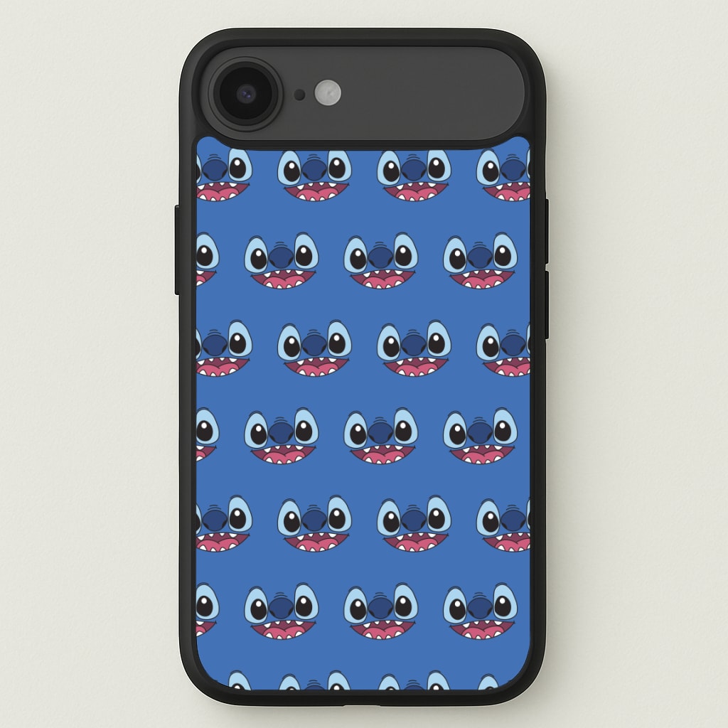 Blue Alien Face Pattern Phone Case for iPhone 17 Air