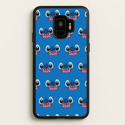 Blue Alien Face Pattern  - Stitch Phone Case for Galaxy S9