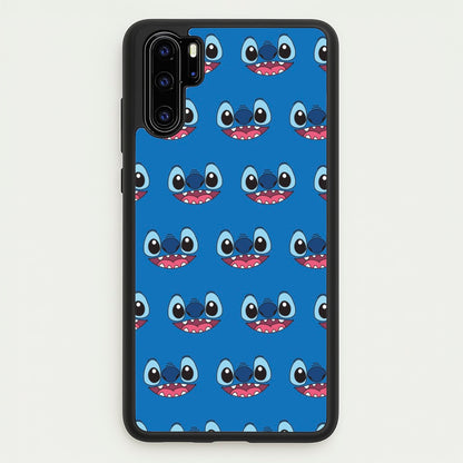 Blue Alien Face Pattern  - Stitch Phone Case for Huawei P30 Pro