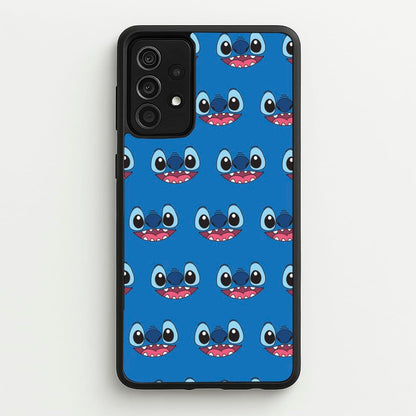 Blue Alien Face Pattern  - Stitch Phone Case for Galaxy A52 / A52s