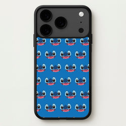 Blue Alien Face Pattern Phone Case for iPhone 17 Pro Max