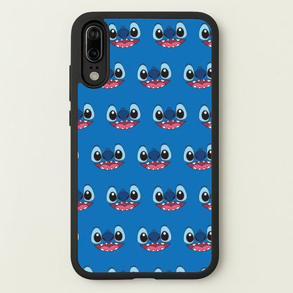 Blue Alien Face Pattern  - Stitch Phone Case for Huawei P20