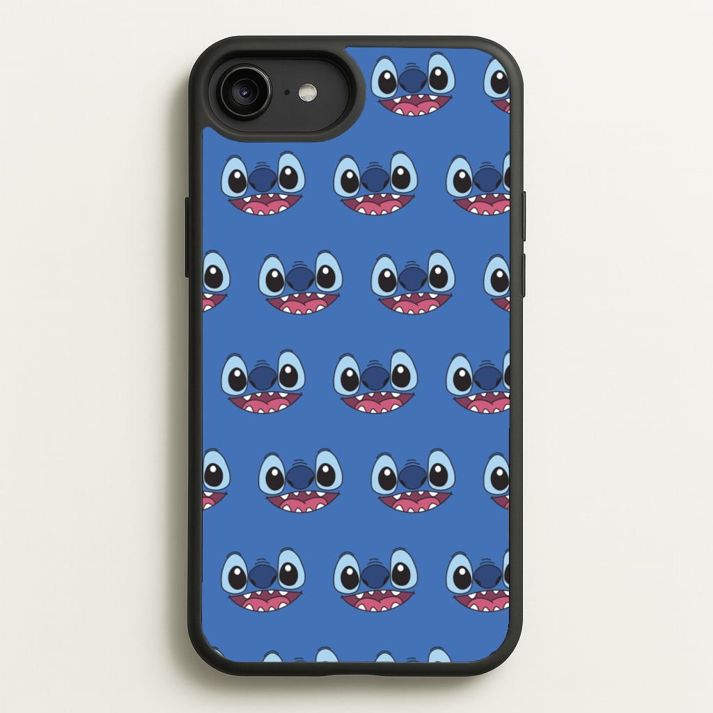 Blue Alien Face Pattern  - Stitch Phone Case for iPhone 6 Plus / 7 Plus / 8 Plus