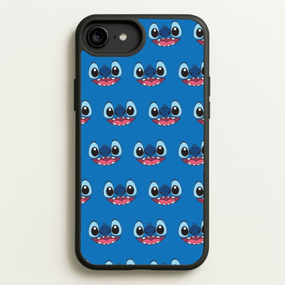 Blue Alien Face Pattern  - Stitch Phone Case for iPhone 6 Plus / 7 Plus / 8 Plus