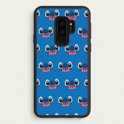 Blue Alien Face Pattern  - Stitch Phone Case for Galaxy S9 Plus