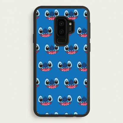 Blue Alien Face Pattern  - Stitch Phone Case for Galaxy S9 Plus