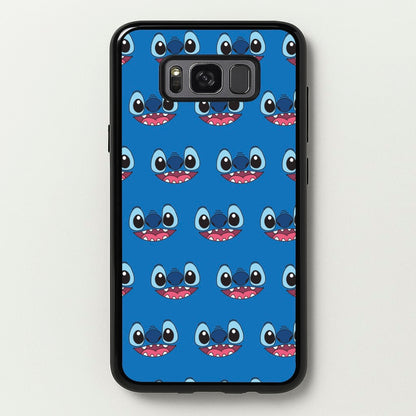 Blue Alien Face Pattern  - Stitch Phone Case for Galaxy S8 Plus