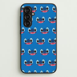 Blue Alien Face Pattern  - Stitch Phone Case for Galaxy S23FE