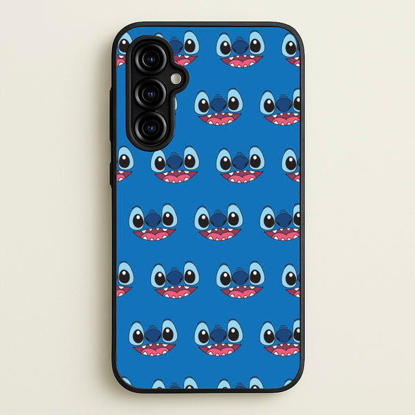 Blue Alien Face Pattern  - Stitch Phone Case for Galaxy A54