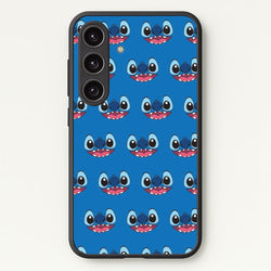 Blue Alien Face Pattern  - Stitch Phone Case for Galaxy S24FE
