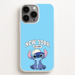 New York Blue Alien  - Stitch Phone Case for iPhone 16 Pro Max