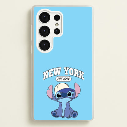 New York Blue Alien  - Stitch Phone Case for Galaxy S25 Ultra
