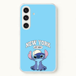 New York Blue Alien  - Stitch Phone Case for Galaxy S25 Plus