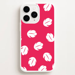 Red And White Cartoon Leaves Pattern  - Stitch Phone Case for iPhone 16 Pro Max