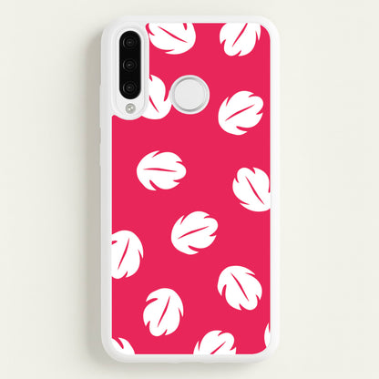 Red And White Cartoon Leaves Pattern  - Stitch Phone Case for Huawei P30 Lite