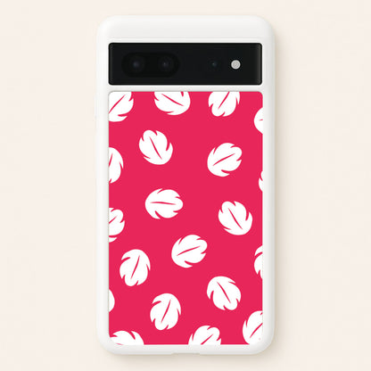 Red And White Cartoon Leaves Pattern  - Stitch Phone Case for Google Pixel 7